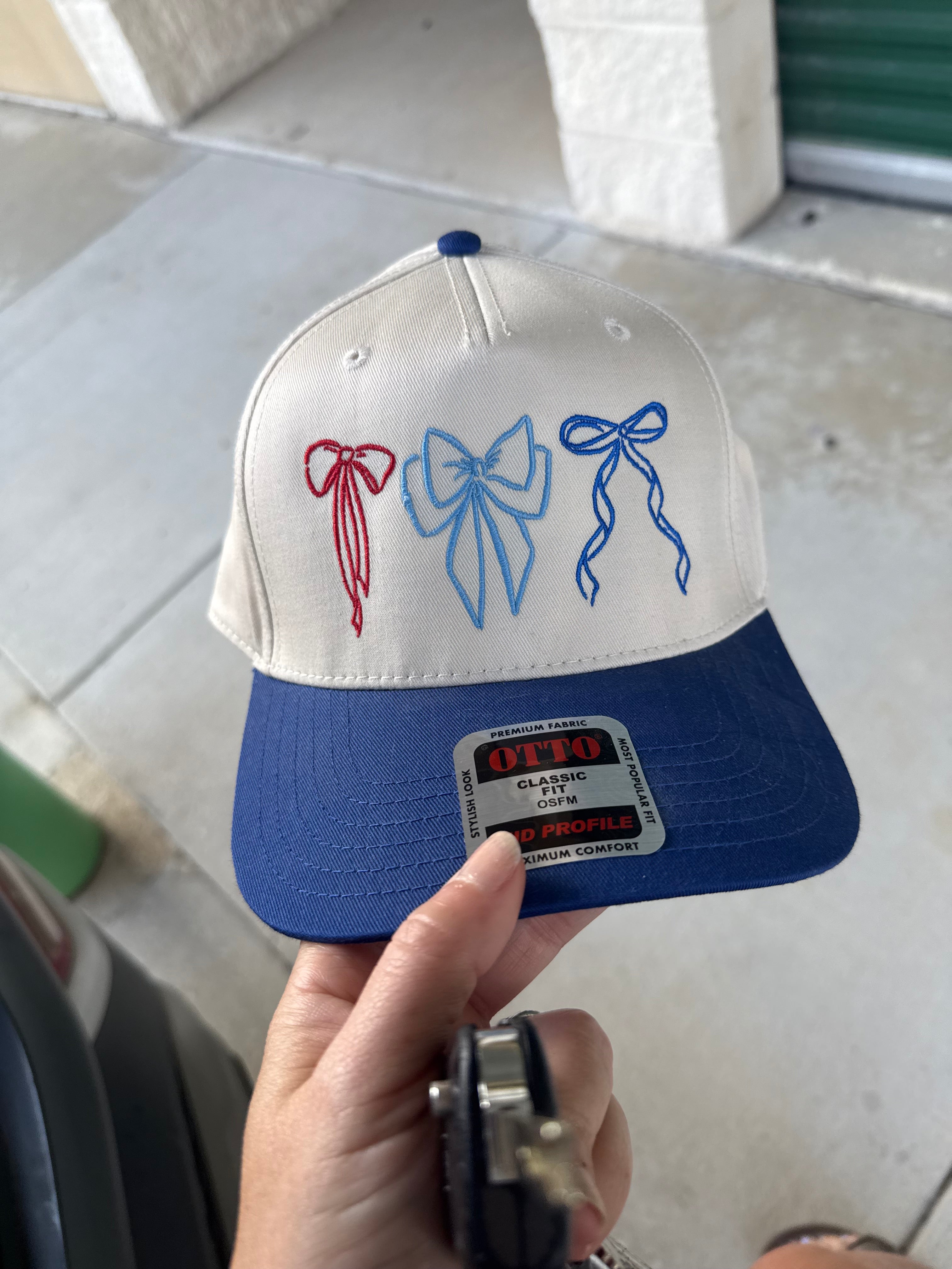 3 Bows Embroidered Snapback