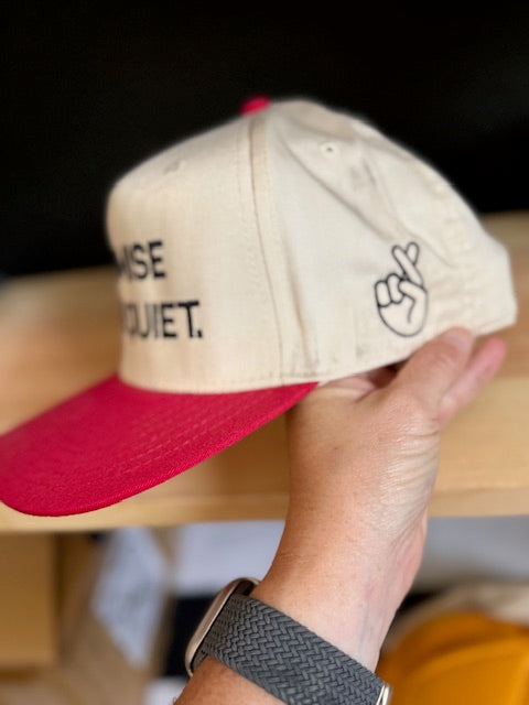Quiet (fingers crossed) Embroidered Snapback